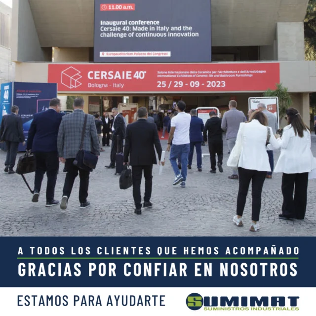 🙌 ¡Gracias a todos nuestros clientes por elegir nuestros productos para CERSAIE 2023! 🎉
💪 Estamos comprometidos a seguir brindando soluciones innovadoras y de alta calidad para todas sus necesidades de exhibición. Su éxito es nuestra motivación constante.

¡Gracias por ser parte de la familia SUMIMAT SL! Esperamos con ansias continuar colaborando en futuros proyectos.

#Cersaie2023 #sumimat #suministrosindustriales #ÉxitoJuntos #CalidadSUMIMAT #Agradecimiento #ClientesSatisfechos