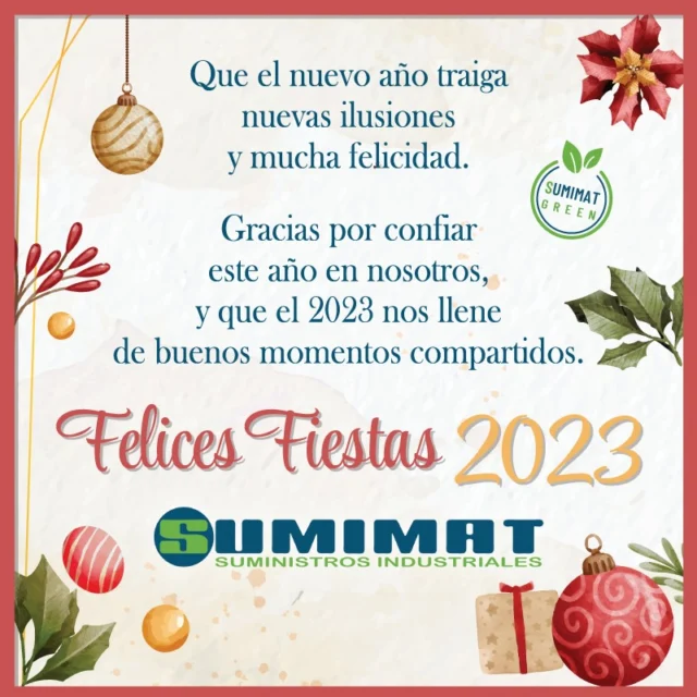 🌟Este año queremos desearles unas fiestas llenas de ilusión y FELICIDAD que les permitan disfrutar a los suyos.💝
🌠 Desde SUMIMAT les agradecemos la confianza en nosotros y les deseamos FELICES FIESTAS
#sumimat #insumos #insumosindustriales
